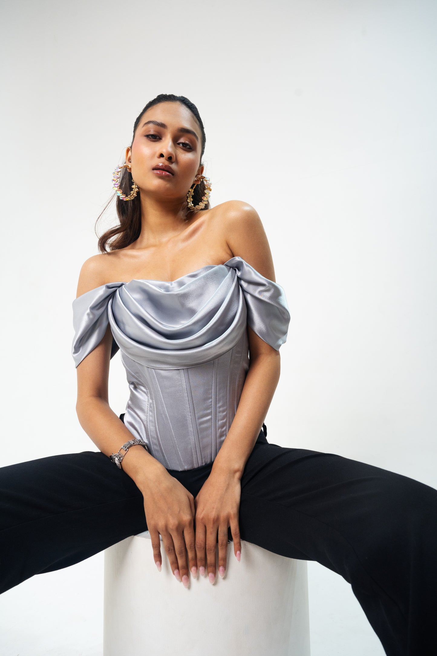 Silver Cowl Corset