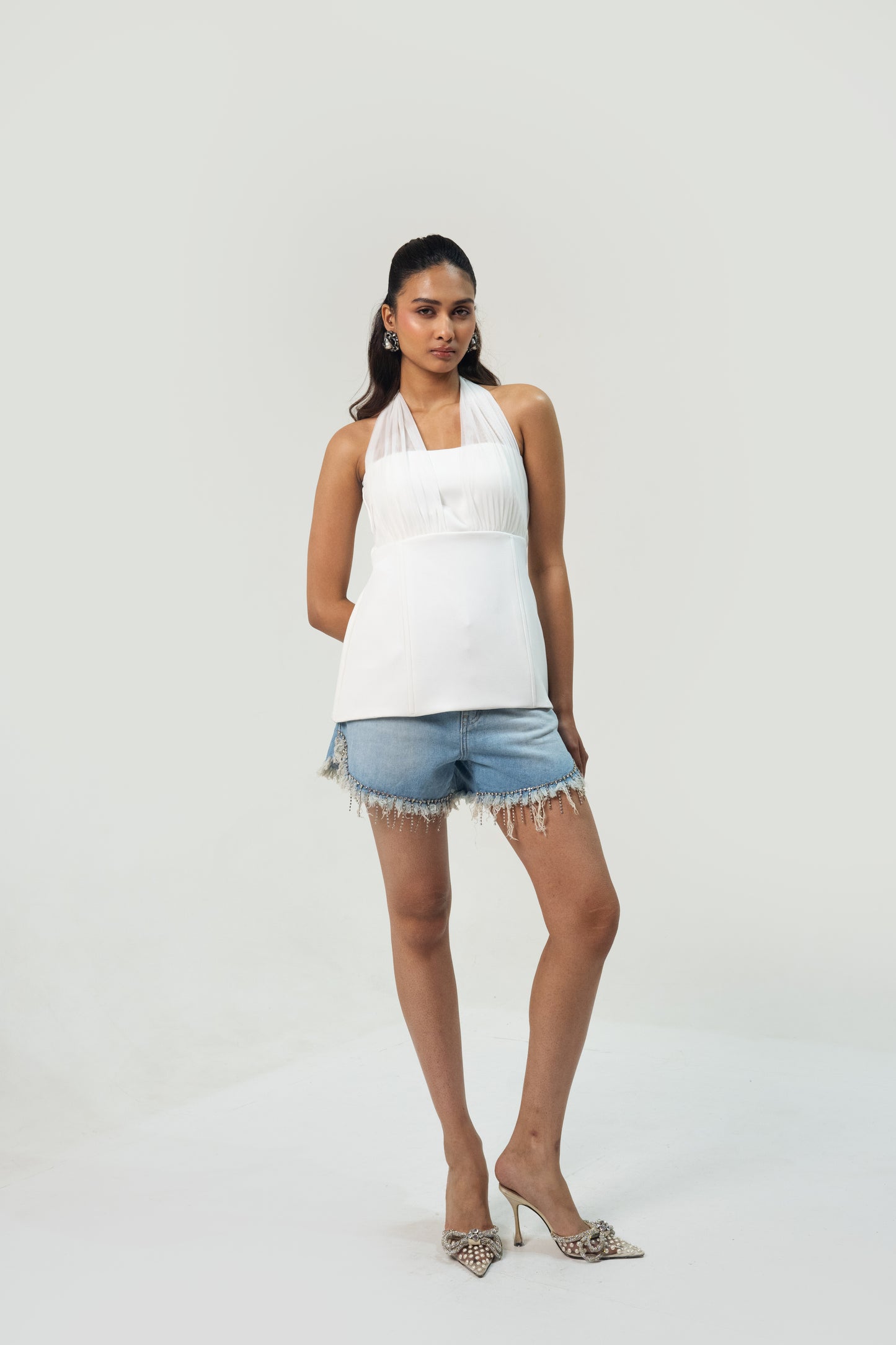White Halter Corset