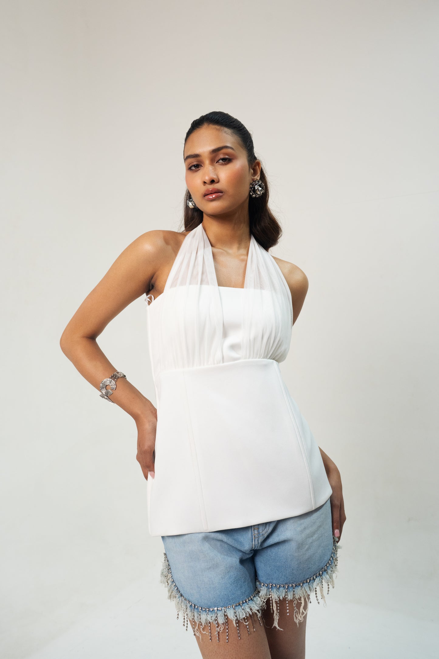 White Halter Corset