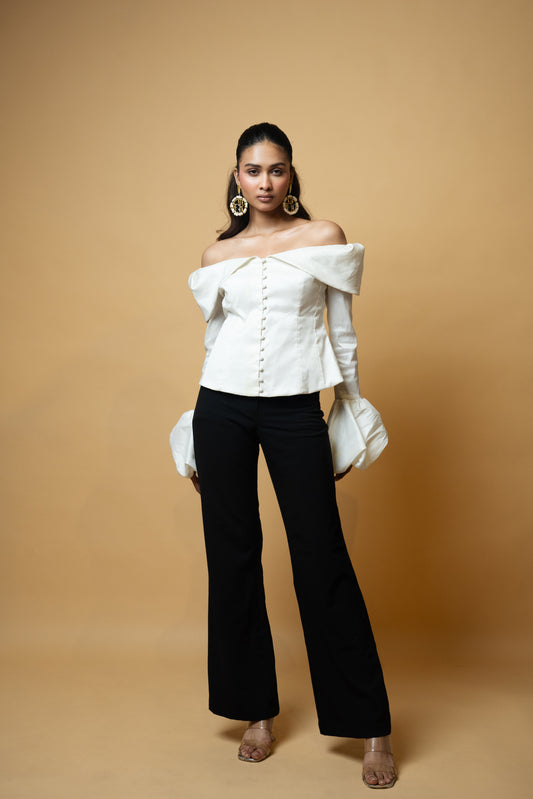 Off Shoulder Balloon Corset Top