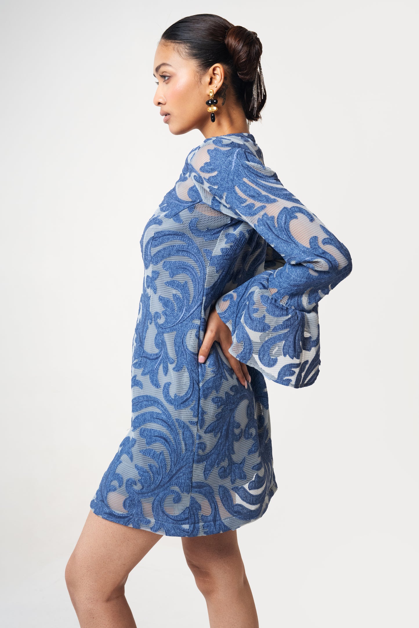 Net Denim Dress