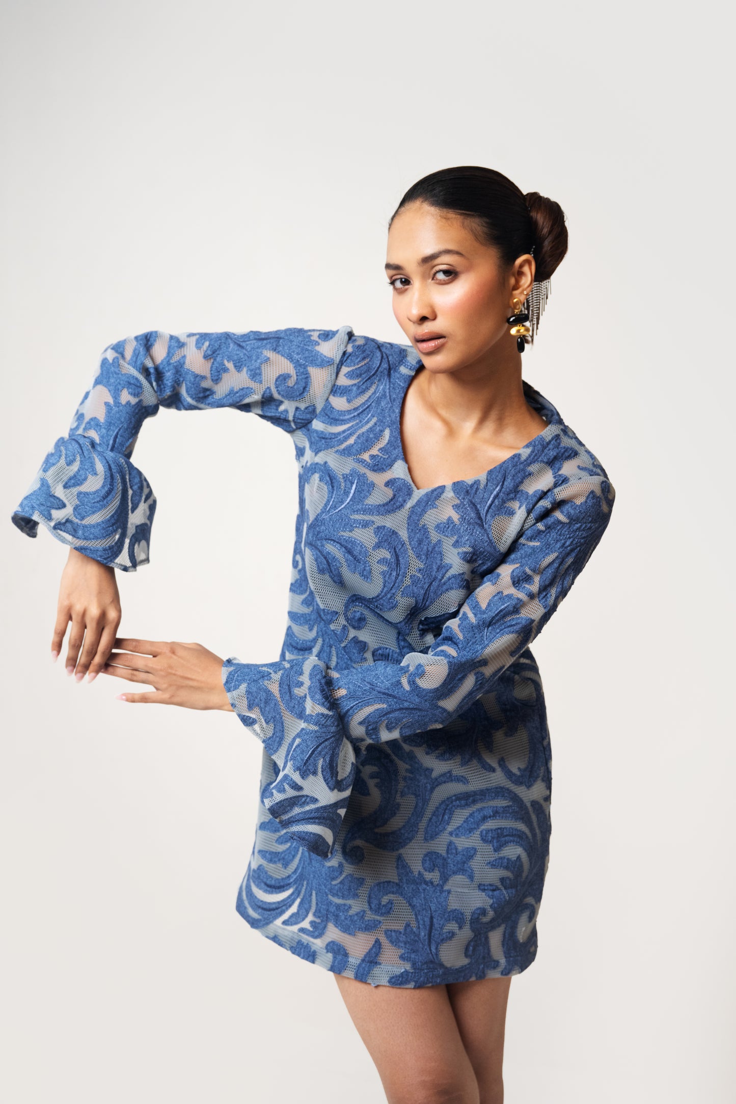 Net Denim Dress