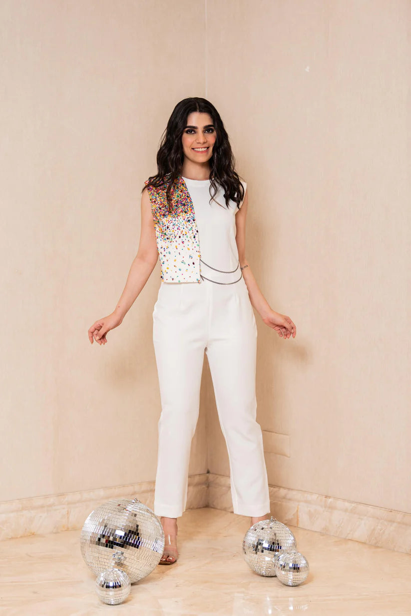 BEADS SPLASH / FLAP JUMPSUIT